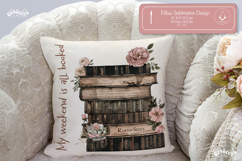 Book lover Quote Pillow case sublimation watercolor flower Product Image 1