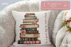 Book lover Quote Pillow case sublimation watercolor flower Product Image 1