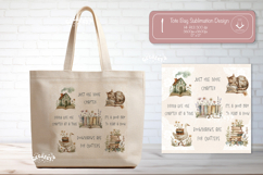 Book Lover Quote Tote Bag Sublimation Vintage Watercolor Product Image 1