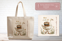 Book Lover Quote Tote Bag Sublimation Vintage goose png Product Image 1