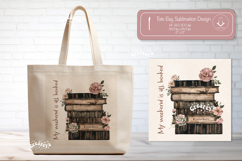 Book Lover Quote Tote Bag Sublimation Vintage book png Product Image 1