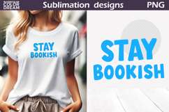 Stay Bookish | Bright Blue Book Lover Quote PNG Product Image 1