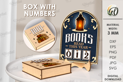 Book Read Tracker Laser Cut. Reading Tracker SVG Product Image 1