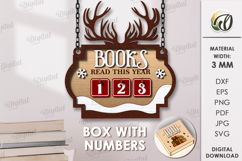 Book Read Tracker Laser Cut. Reading Tracker SVG Product Image 1