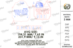 Book Read Tracker Laser Cut. Reading Tracker SVG Product Image 2