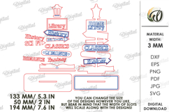 3D Book Shelf Decors Bundle Laser Cut. Book genre sign SVG Product Image 3
