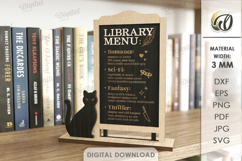 3D Book Shelf Decor Laser Cut. Library menu SVG Product Image 1