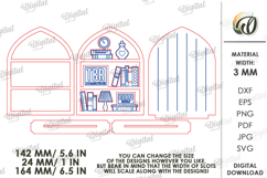 3D Book Shelf Decor Laser Cut. Reading SVG. Library sign Product Image 2