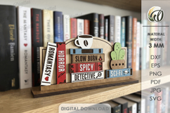 3D Book Shelf Decors Bundle Laser Cut. Book genre sign SVG Product Image 12