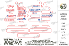 3D Book Shelf Decor Laser Cut. Directional Sign SVG Product Image 2