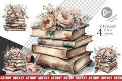 Book Stack Clipart Product Image 1
