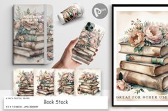 Digital Paper Book Stack Product Image 1