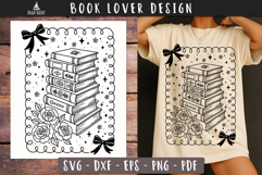 Book stack svg Floral Book library design