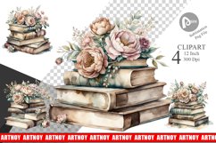 Book Stack Clipart Product Image 1