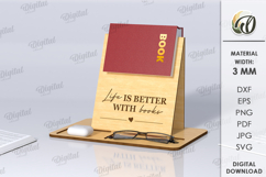 Book Stand Laser Cut. Book Holder SVG Product Image 1