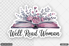 Watercolor Book Sticker with Flowers Product Image 1