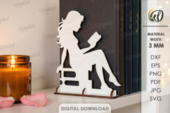 Book Stoppers Bundle Laser Cut. Bookshelf Decor SVG Product Image 12