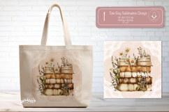 Book Lover Tote Bag Sublimation print Vintage Watercolor Product Image 1
