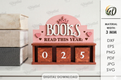 3D Books Read Trackers Bundle Laser Cut. Reading Counter SVG Product Image 11
