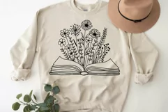 Book Svg, Floral Book Svg, Book Lover Svg, Reading Svg. Product Image 3