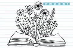 Book Svg, Floral Book Svg, Book Lover Svg, Reading Svg. Product Image 1