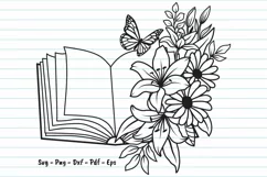 Floral Book Svg, Lily Flower svg, Flower Clipart. Product Image 1