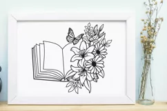 Floral Book Svg, Lily Flower svg, Flower Clipart. Product Image 5