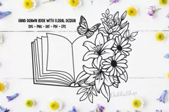 Floral Book Svg, Lily Flower svg, Flower Clipart. Product Image 6