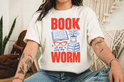Book Worm Design, Book Lover Reading PNG Product Image 4