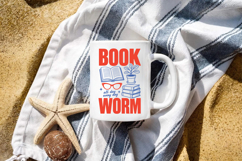 Book Worm Design, Book Lover Reading PNG Product Image 5