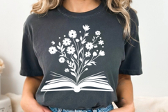 Floral Book SVG PNG, Book Flower Svg Design, Flowers Growing Product Image 1