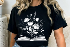 Floral Book SVG PNG, Book Flower Svg Design, Flowers Growing Product Image 1