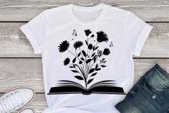 Floral Book SVG PNG, Book Flower Svg Design, Flowers Growing Product Image 1