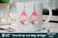 Leopard print teardrop earring | Flower earring sublimation