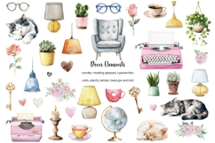 Watercolor Book lover clipart Book lovers day I Love Reading Product Image 3