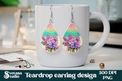 Leopard print teardrop earring | Flower earring sublimation