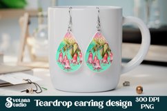 Leopard print teardrop earring | Bells flower earring