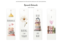 Watercolor Book lover clipart Book lovers day I Love Reading Product Image 6