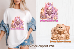 Cozy Reading Animals Clipart | Cute Book Lover Tote Bag Product Image 1