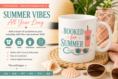 Booked for Summer SVG File, Summer Book Lover svg Product Image 6