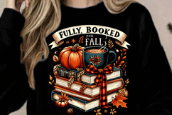 Fully Booked for Fall PNG, Books and Coffee Clipart, Autumn Product Image 6