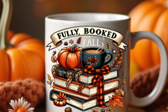 Fully Booked for Fall PNG, Books and Coffee Clipart, Autumn Product Image 5