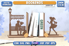Bookends Laser Cut | Book Stopper | Books Holder | Date |CNC Product Image 1