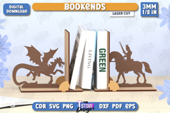 Bookends Laser Cut | Book Stopper | Books Holder | Knight Product Image 1