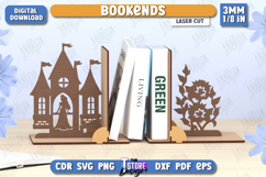 Bookends Laser Cut | Book Stopper | Books Holder | Castle Product Image 1