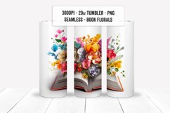 3D Book Floral 20oz Tumbler Sublimation Wraps, Tumbler Set Product Image 16