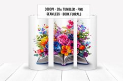 3D Book Floral 20oz Tumbler Sublimation Wraps, Tumbler Set Product Image 5