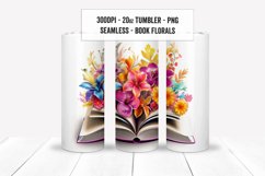 3D Book Floral 20oz Tumbler Sublimation Wraps, Tumbler Set Product Image 3