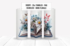 3D Book Floral 20oz Tumbler Sublimation Wraps, Tumbler Set Product Image 15