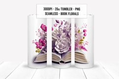 3D Book Floral 20oz Tumbler Sublimation Wraps, Tumbler Set Product Image 10